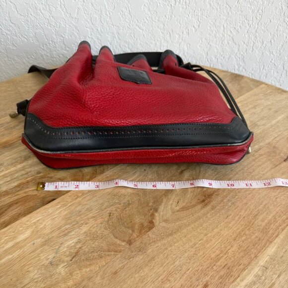 Celine Vintage Drawstring Red/Black Shoulder Bag - Picture 8 of 10